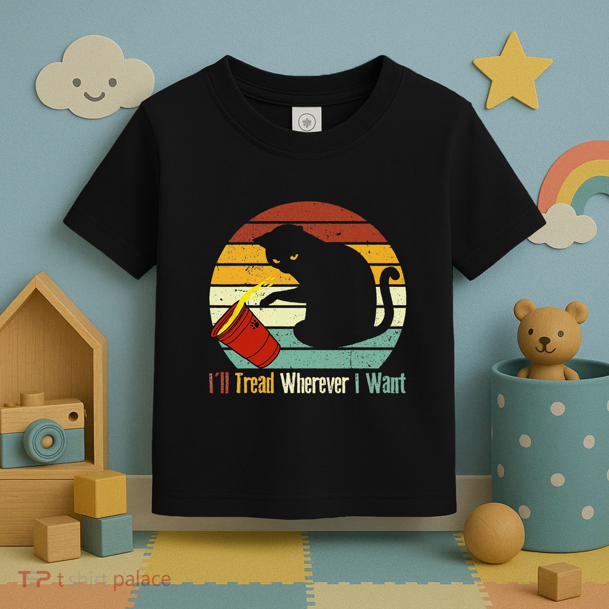 ILl Tread Wherever I Want Funny Cat Lover Toddler T-Shirt