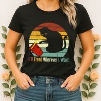 ILl Tread Wherever I Want Funny Cat Lover Women's T-Shirt thumb 2