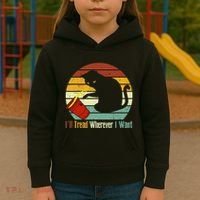 ILl Tread Wherever I Want Funny Cat Lover Kids Hoodie thumb 3