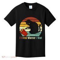 ILl Tread Wherever I Want Funny Cat Lover Kids T-Shirt thumb 0