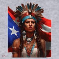 Indigenous Taino Woman Puerto Rican Flag Caribbean Women's Sweatshirt thumb 2