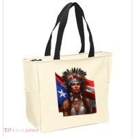 Indigenous Taino Woman Puerto Rican Flag Caribbean Tote Bag thumb 2