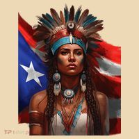 Indigenous Taino Woman Puerto Rican Flag Caribbean Tote Bag thumb 4