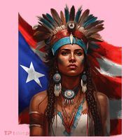 Indigenous Taino Woman Puerto Rican Flag Caribbean Coaster thumb 2