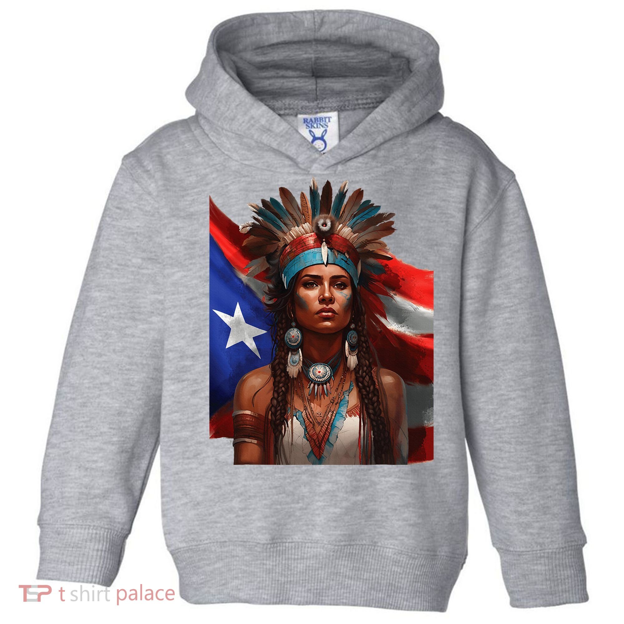 Indigenous Taino Woman Puerto Rican Flag Caribbean Toddler Hoodie