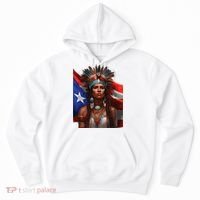 Indigenous Taino Woman Puerto Rican Flag Caribbean Hoodie thumb 0