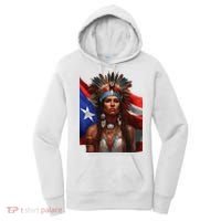 Indigenous Taino Woman Puerto Rican Flag Caribbean Women's Hoodie thumb 0