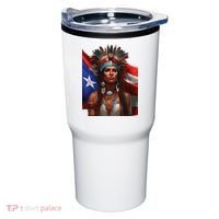 Indigenous Taino Woman Puerto Rican Flag Caribbean Tumbler thumb 0