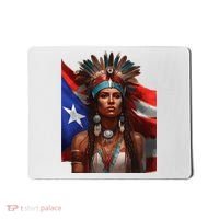Indigenous Taino Woman Puerto Rican Flag Caribbean Mousepad thumb 0