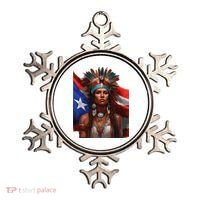 Indigenous Taino Woman Puerto Rican Flag Caribbean Ornament thumb 0