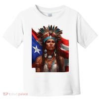 Indigenous Taino Woman Puerto Rican Flag Caribbean Toddler T-Shirt thumb 0