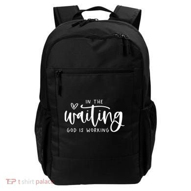 In The Waiting God Is Working Christian Backpack