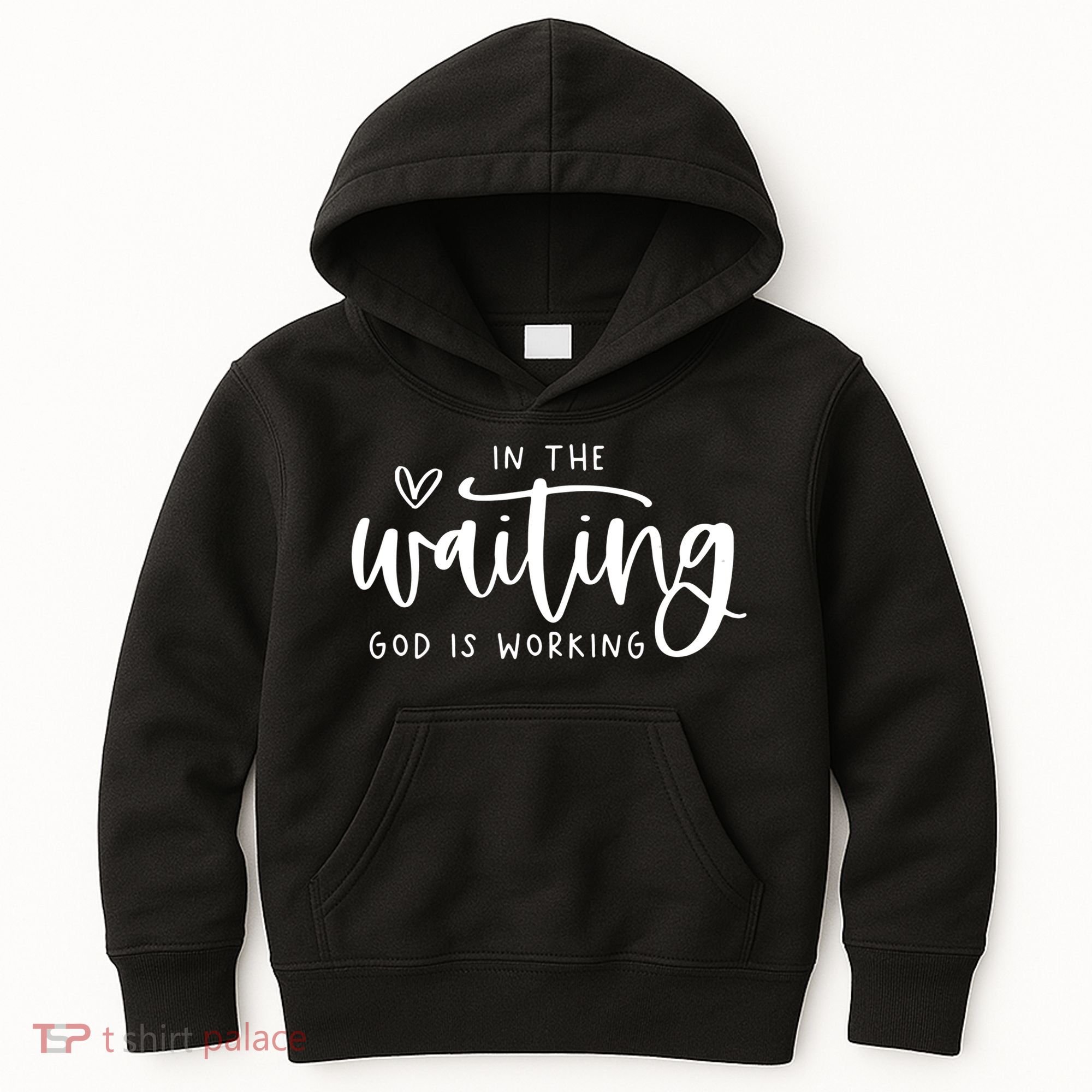 In The Waiting God Is Working Christian Kids Hoodie