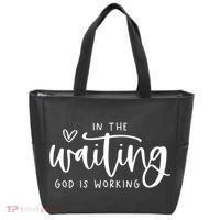 In The Waiting God Is Working Christian Tote Bag thumb 0