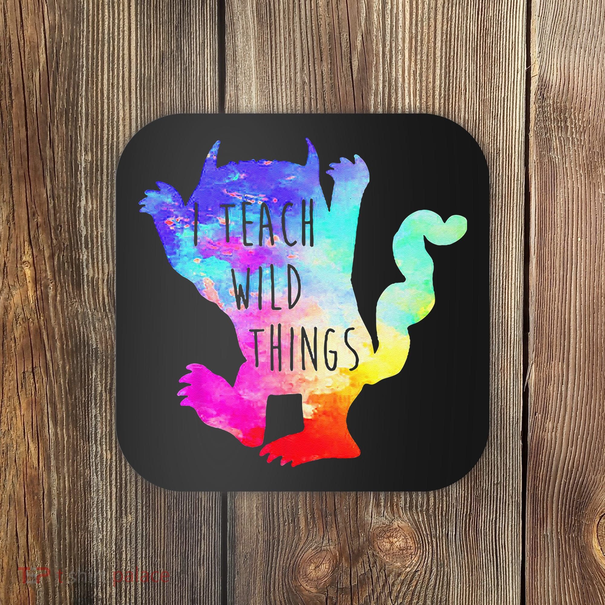 I Teach Wild Things Monster Funny Halloween Gifts Coaster