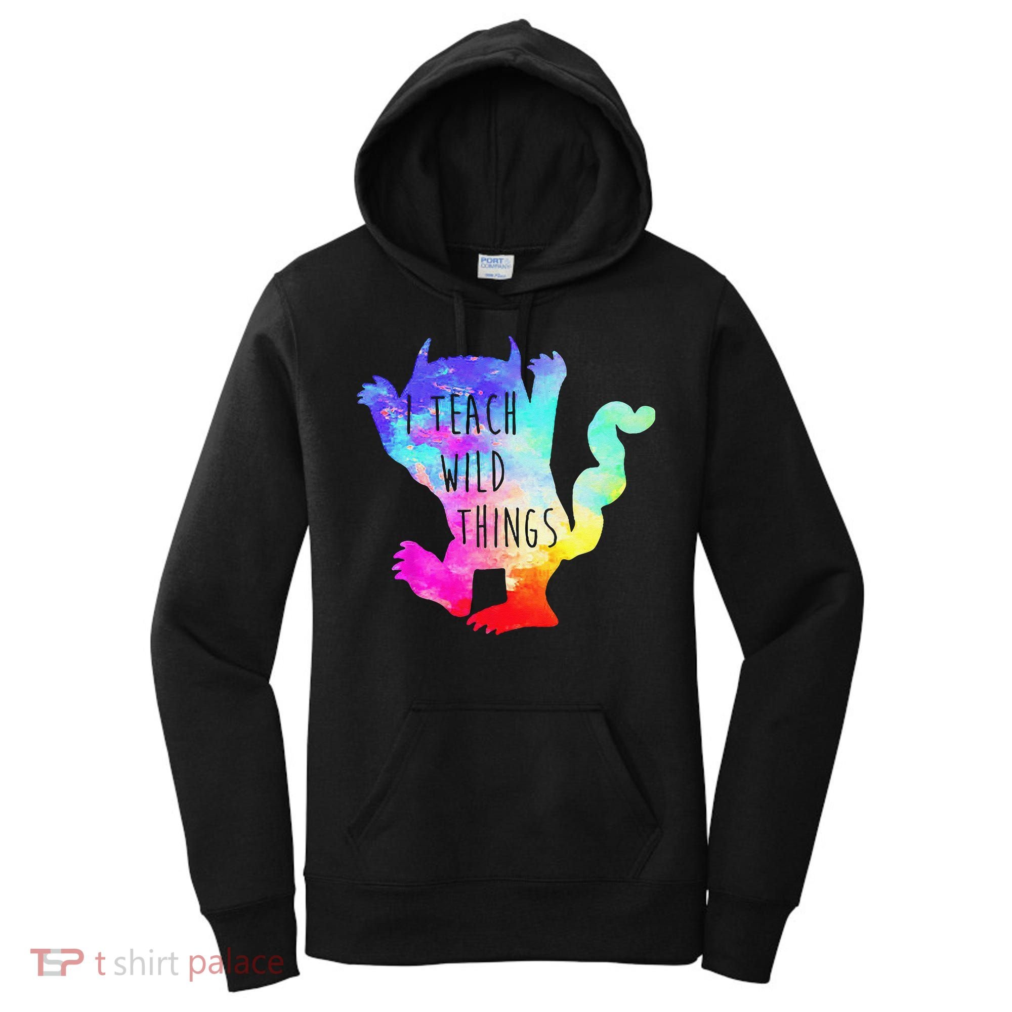 I Teach Wild Things Monster Funny Halloween Gifts Women's Hoodie