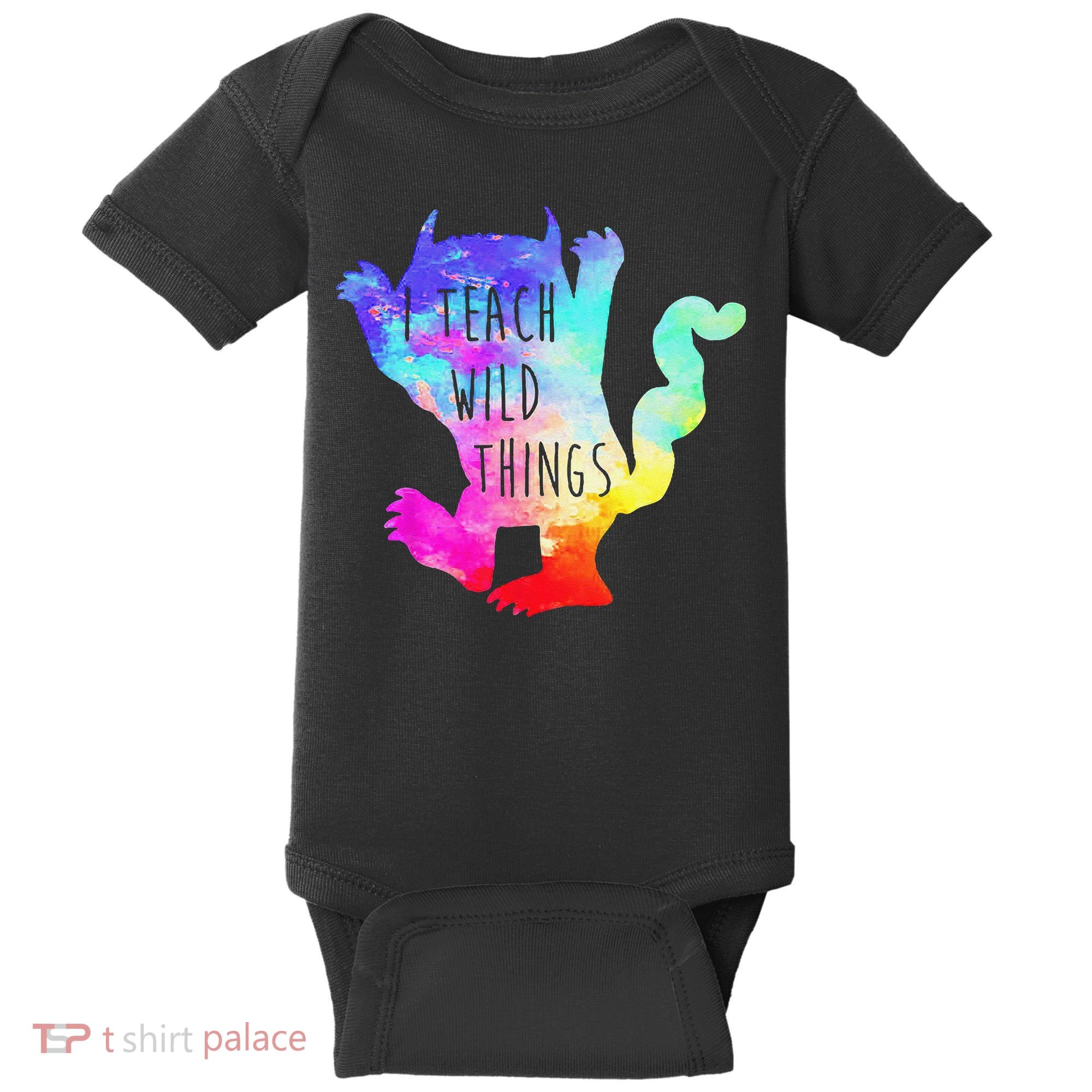 I Teach Wild Things Monster Funny Halloween Gifts Baby Bodysuit