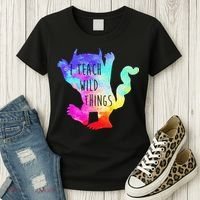 I Teach Wild Things Monster Funny Halloween Gifts Women's T-Shirt thumb 3