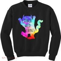 I Teach Wild Things Monster Funny Halloween Gifts Kids Sweatshirt thumb 0