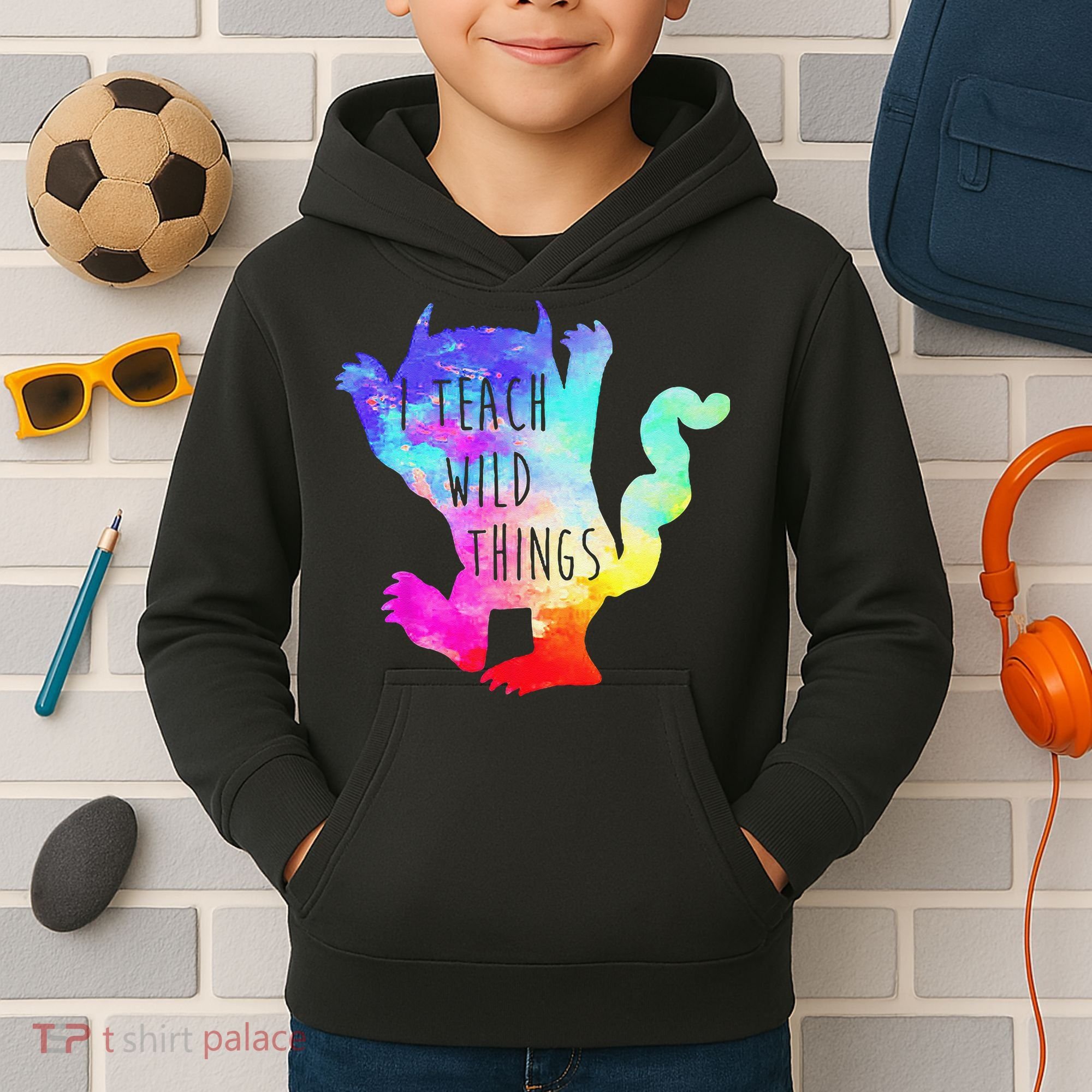 I Teach Wild Things Monster Funny Halloween Gifts Kids Hoodie