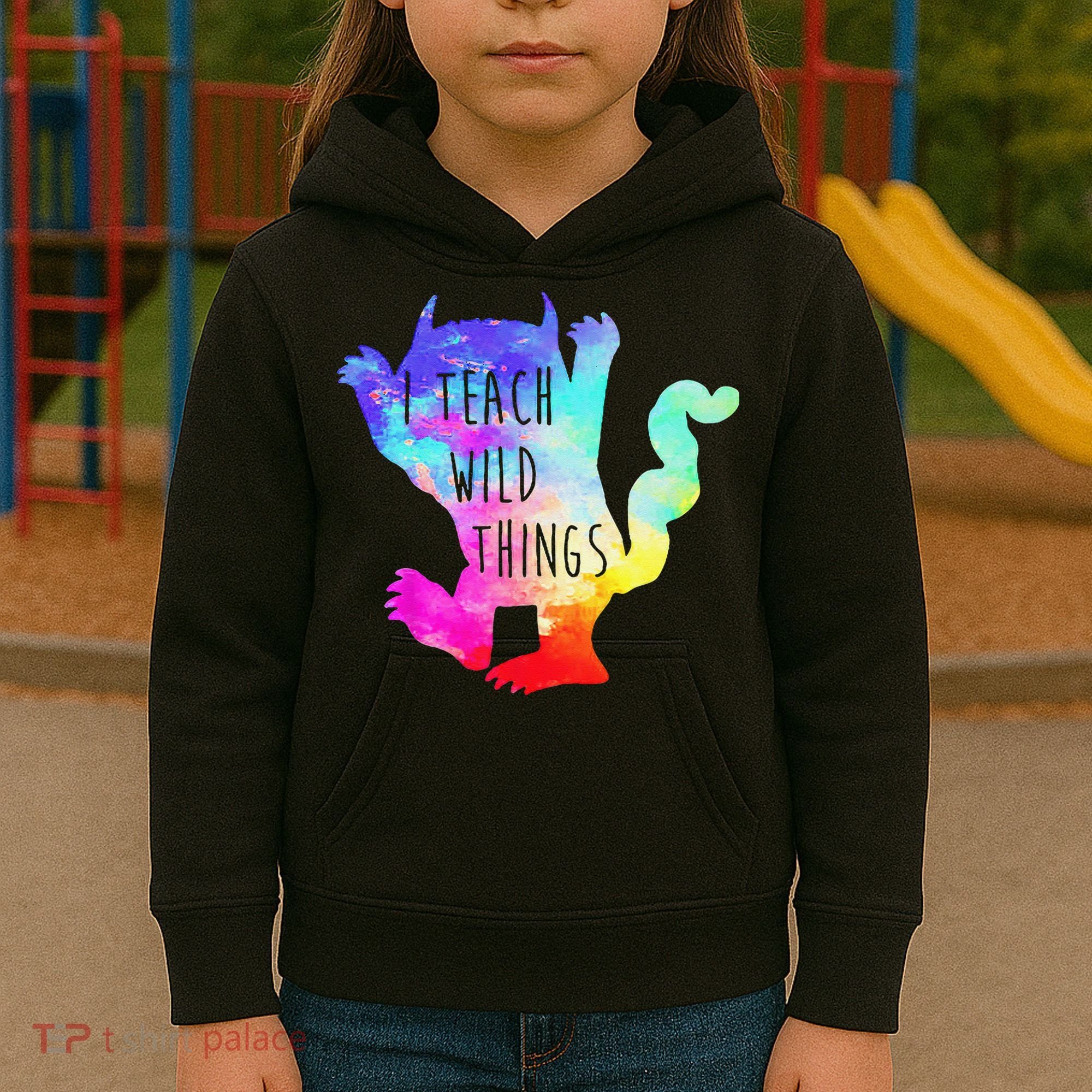 I Teach Wild Things Monster Funny Halloween Gifts Kids Hoodie