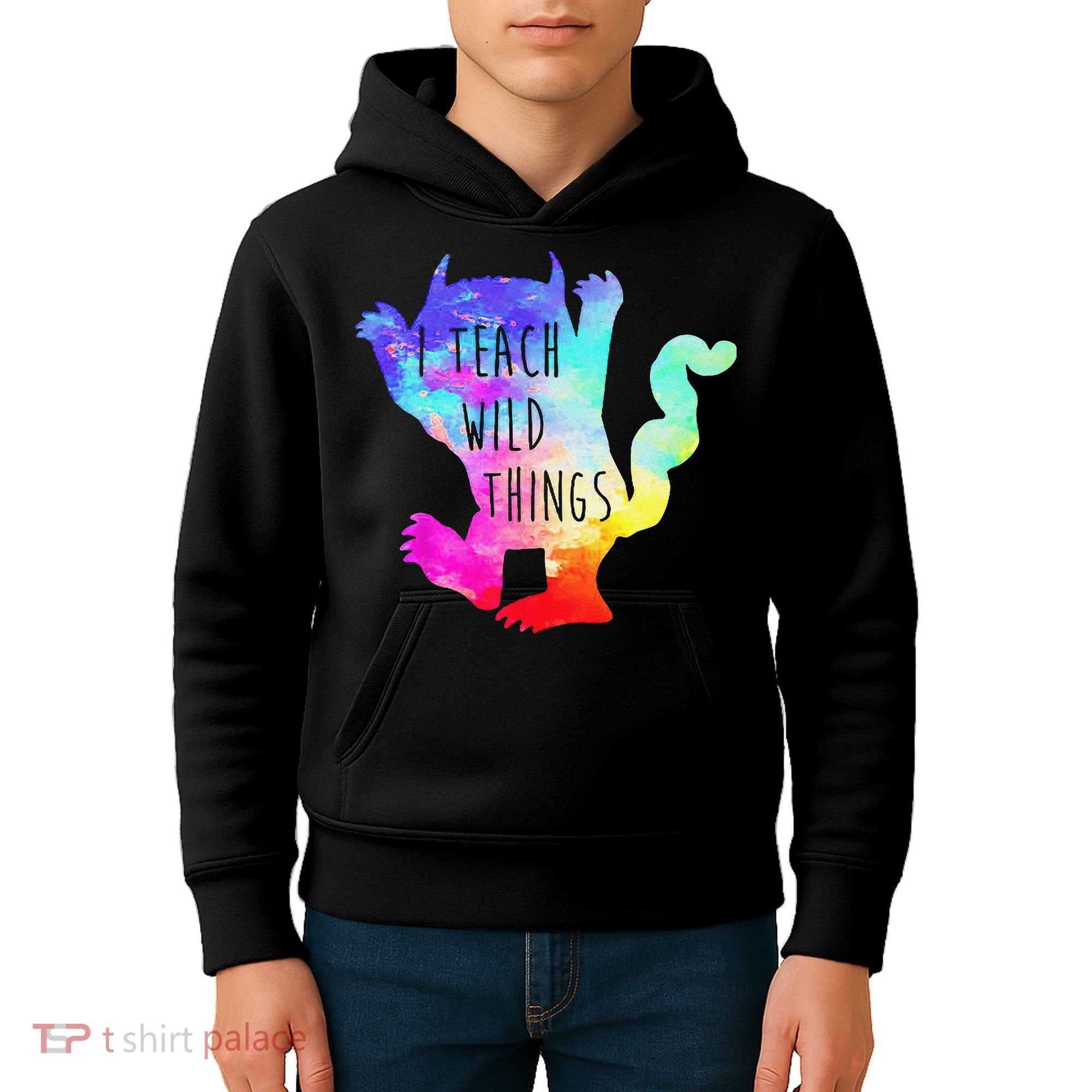 I Teach Wild Things Monster Funny Halloween Gifts Kids Hoodie