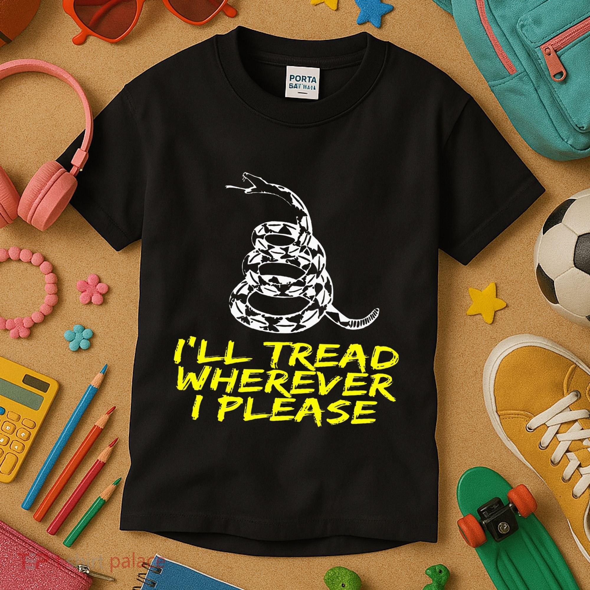 ILl Tread Wherever I Please Rattlesnake Kids T-Shirt