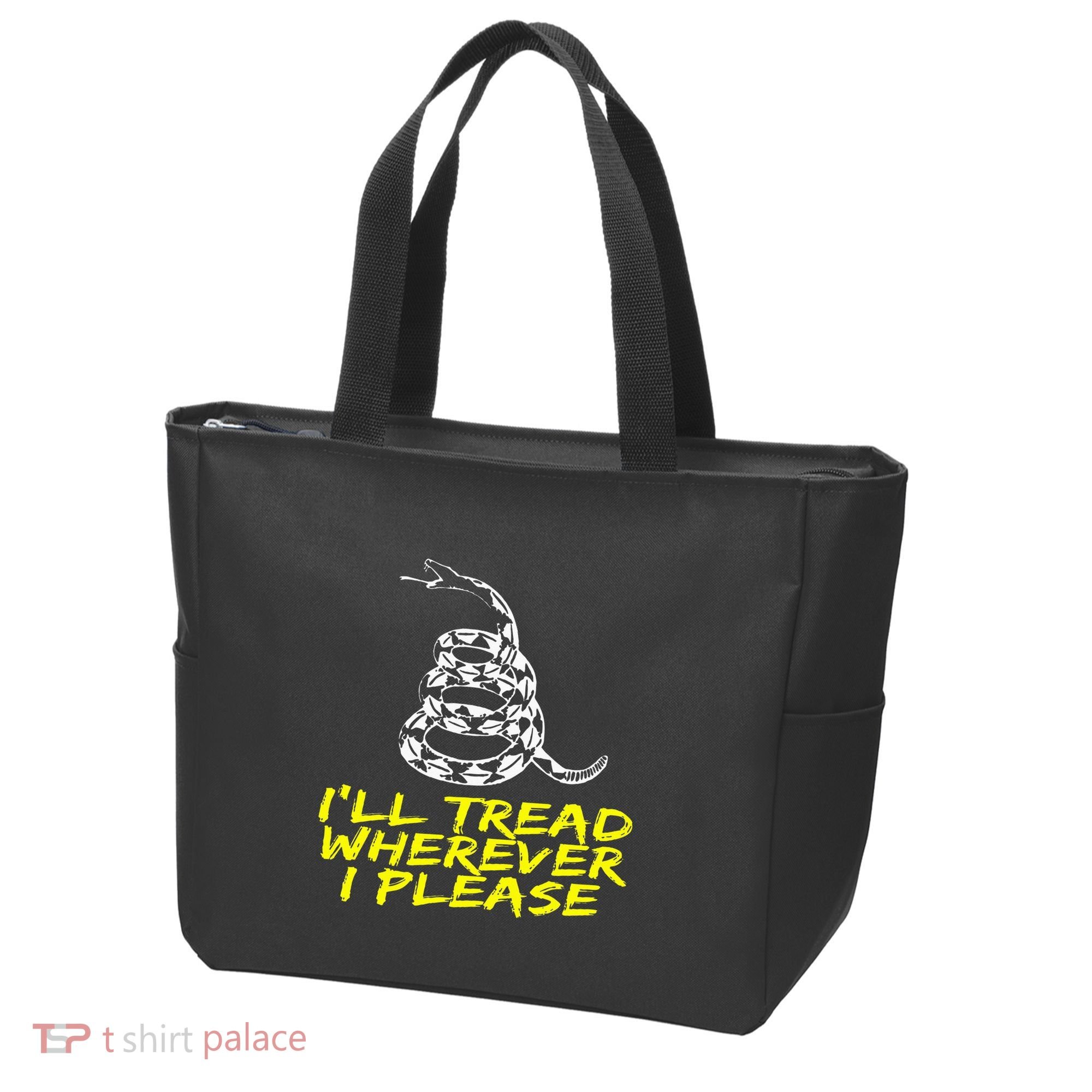ILl Tread Wherever I Please Rattlesnake Tote Bag