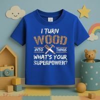 I Turn Wood Into Things Carpenter Funny Woodworking Gift Toddler T-Shirt thumb 3