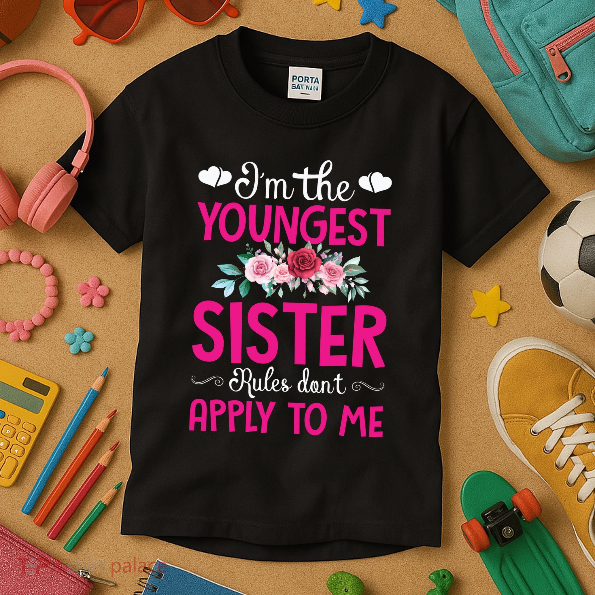 I'm The Youngest Sister Rules Don't Apply To Me Siblings Kids T-Shirt