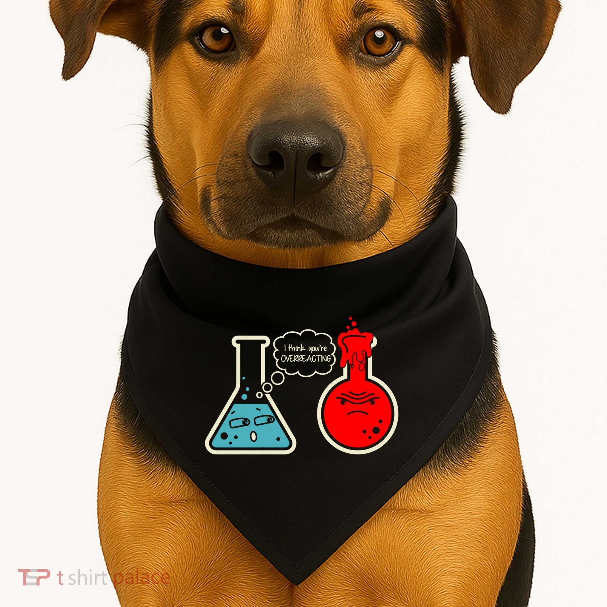 I Think You Are Overreacting Funny Nerd Chemistry Gift USA-Made Doggie Bandana
