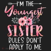 I'm The Youngest Sister Rules Don't Apply To Me Floral Cute Beanie thumb 2