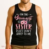 I'm The Youngest Sister Rules Don't Apply To Me Floral Cute Tank Top thumb 3