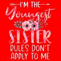 I'm The Youngest Sister Rules Don't Apply To Me Floral Cute Santa Hat thumb 1