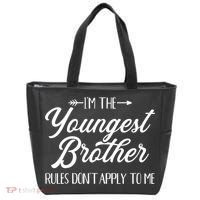I'm The Youngest Brother Rules Not Apply To Me Great Gift Tote Bag thumb 0
