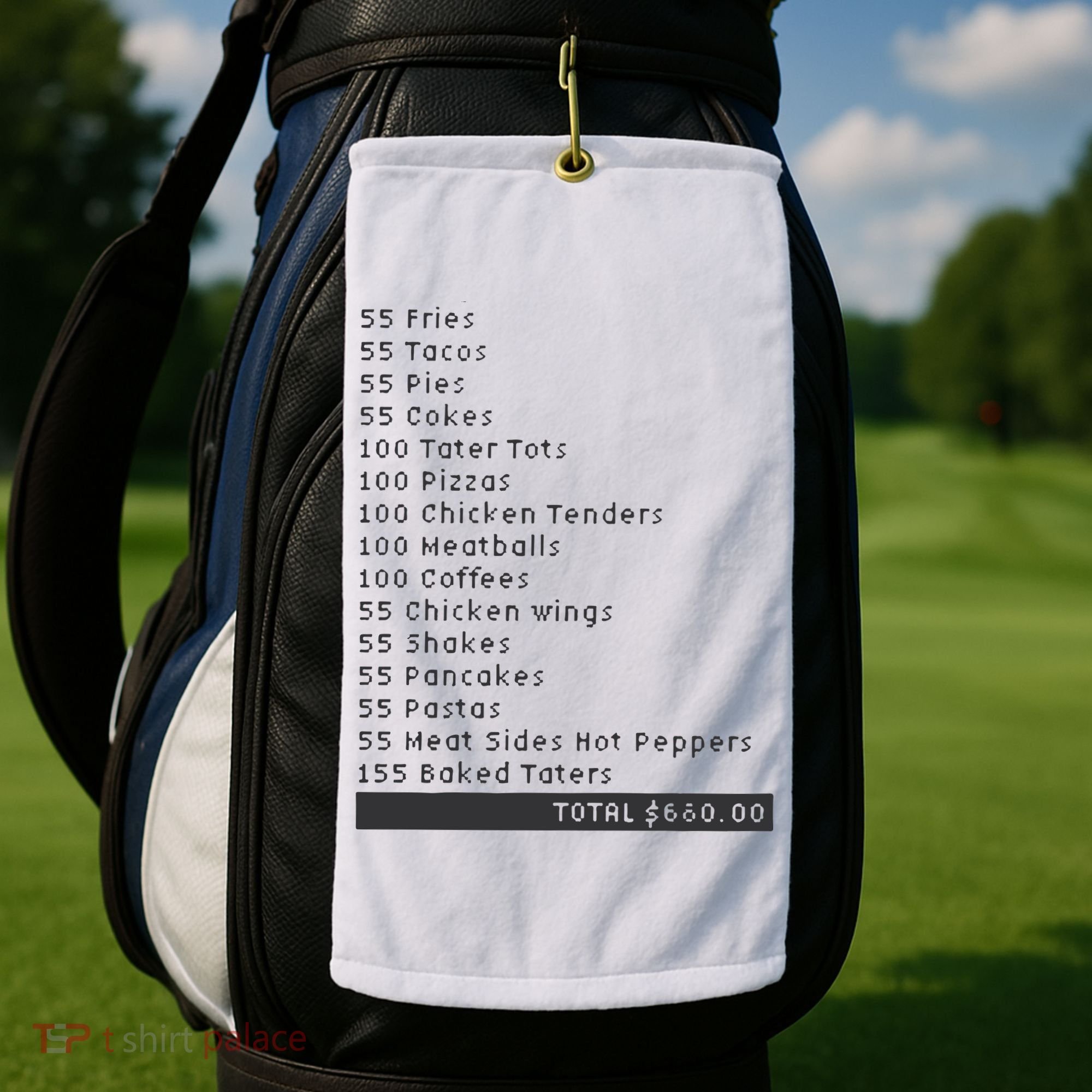 I Think You Should Leave Pay It Forward 55 BURGERS Golf Towel