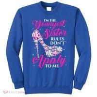 I'm The Youngest Rules Dont Apply To Me Youngest Sister Gift Sweatshirt thumb 0