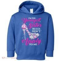 I'm The Youngest Rules Dont Apply To Me Youngest Sister Gift Toddler Hoodie thumb 0