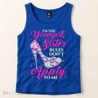 I'm The Youngest Rules Dont Apply To Me Youngest Sister Gift Tank Top thumb 2