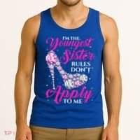 I'm The Youngest Rules Dont Apply To Me Youngest Sister Gift Tank Top thumb 3
