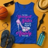 I'm The Youngest Rules Dont Apply To Me Youngest Sister Gift Tank Top thumb 4