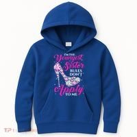 I'm The Youngest Rules Dont Apply To Me Youngest Sister Gift Kids Hoodie thumb 0