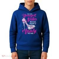 I'm The Youngest Rules Dont Apply To Me Youngest Sister Gift Kids Hoodie thumb 4