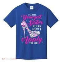 I'm The Youngest Rules Dont Apply To Me Youngest Sister Gift Kids T-Shirt thumb 0