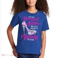I'm The Youngest Rules Dont Apply To Me Youngest Sister Gift Kids T-Shirt thumb 2