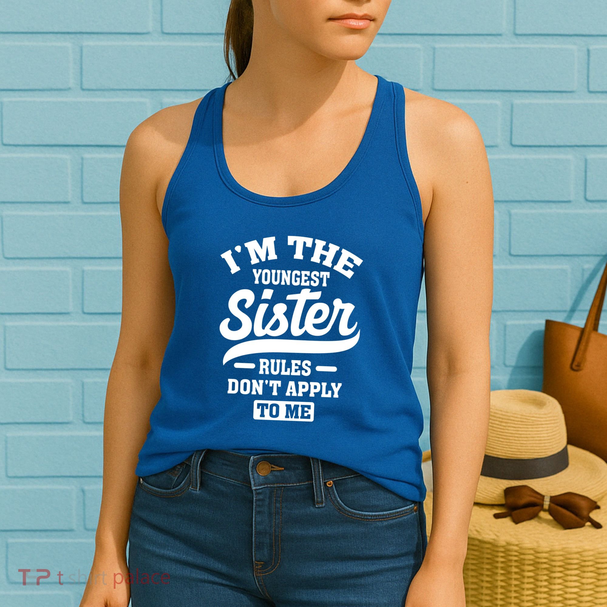 I'm The Youngest Sister Rules Don't Apply To Me Siblings Cute Gift Women's Tank Top