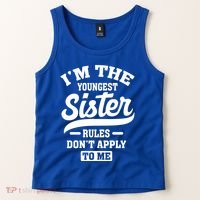 I'm The Youngest Sister Rules Don't Apply To Me Siblings Cute Gift Tank Top thumb 2
