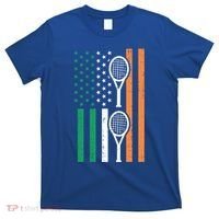 Irish Us Flag Tennis Racket St Patricks Day Sports Patriotic Meaningful Gift T-Shirt thumb 0