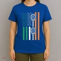 Irish Us Flag Tennis Racket St Patricks Day Sports Patriotic Meaningful Gift T-Shirt thumb 4