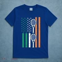 Irish Us Flag Tennis Racket St Patricks Day Sports Patriotic Meaningful Gift T-Shirt thumb 5